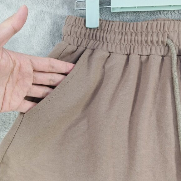 Automet Sweatshorts Size SMALL(4-6) Rayon Casual Terry Knit Taupe Athleisure - Picture 6 of 10